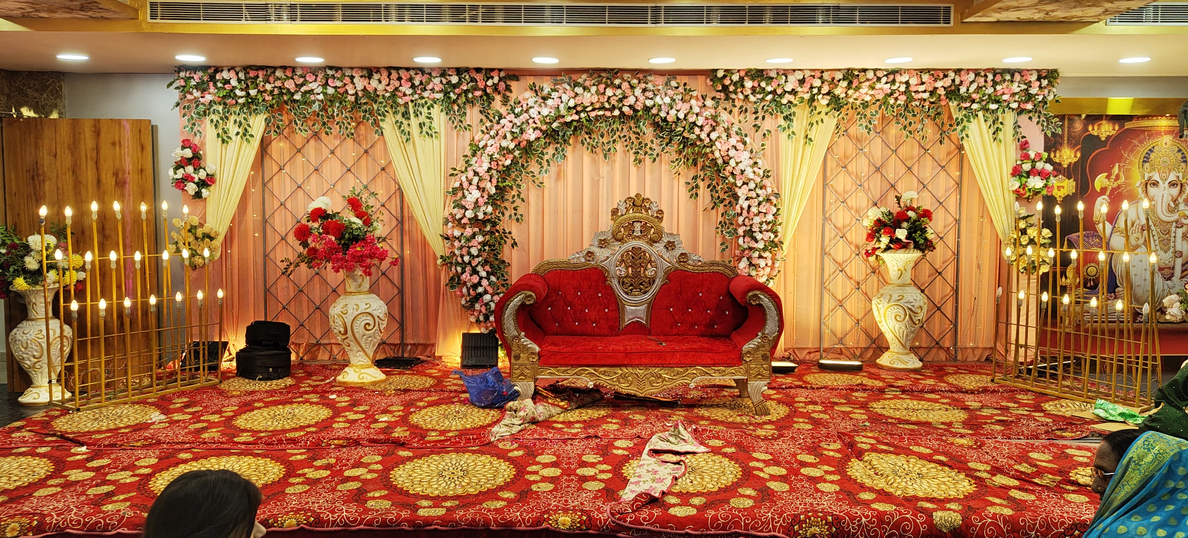 Luxury wedding stage with elegant decoration